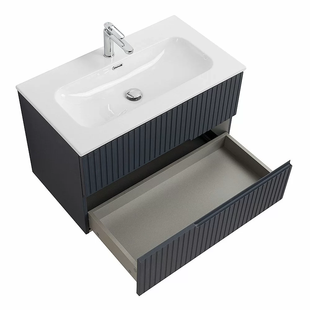 Тумба с раковиной Cezares DUET-N 80 DUET-N-800-2C-SO-GR-P+CZR-8073-80 Grafito