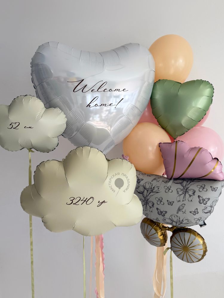 Воздушные шары на выписку для девочки №9031