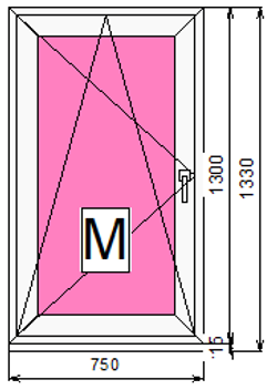 Пластиковое окно 1300 х 750 ТермА Эко + Москитная сетка