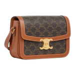 CELINE Triumph Arch Cow Leather Shoulder Bag, Crossbody Bag Medium Women"s Tawny