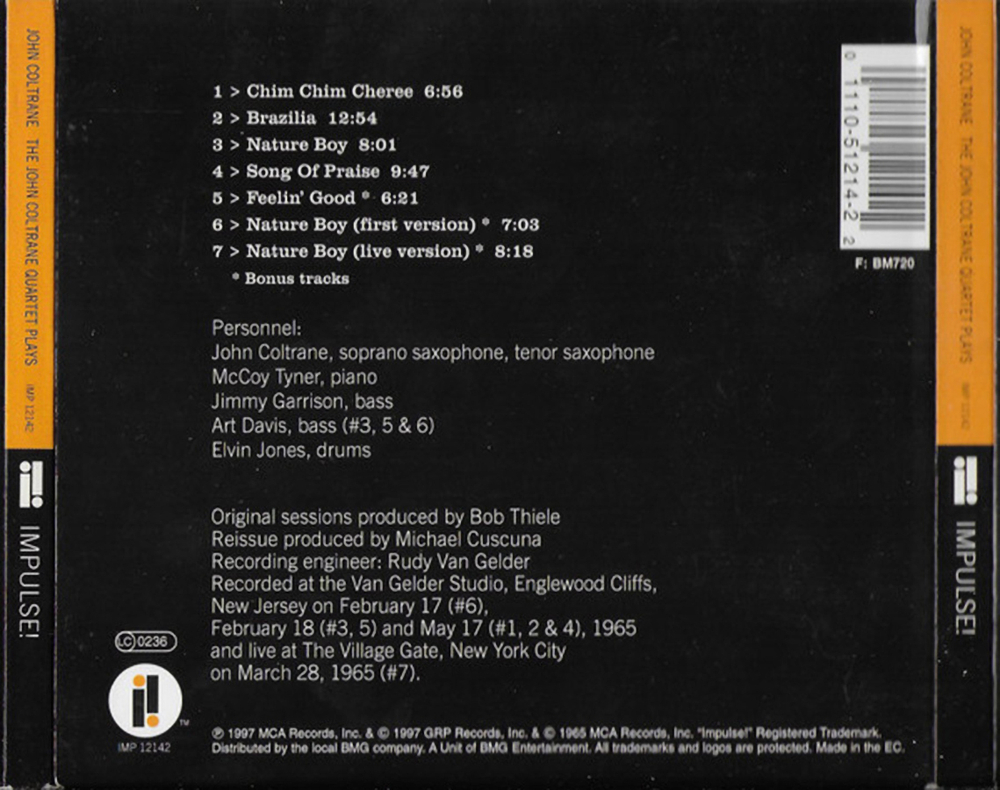 John Coltrane Quartet / The John Coltrane Quartet Plays (CD)