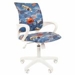 Кресло детское СН KIDS 103, с подлокотниками, синее с рисунком "Машинки", 7027830