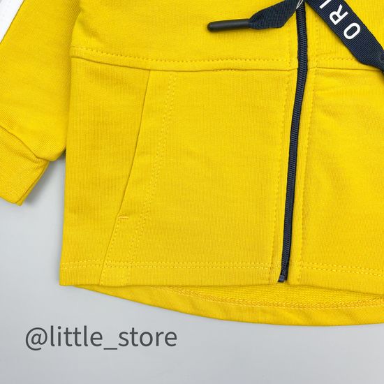 Толстовка из футера на молнии "Морской бриз" горчица с лампасом