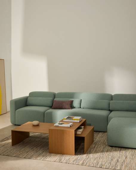 Litto Журнальный столик из шпона дуба натурального цвета 140 x 70 см