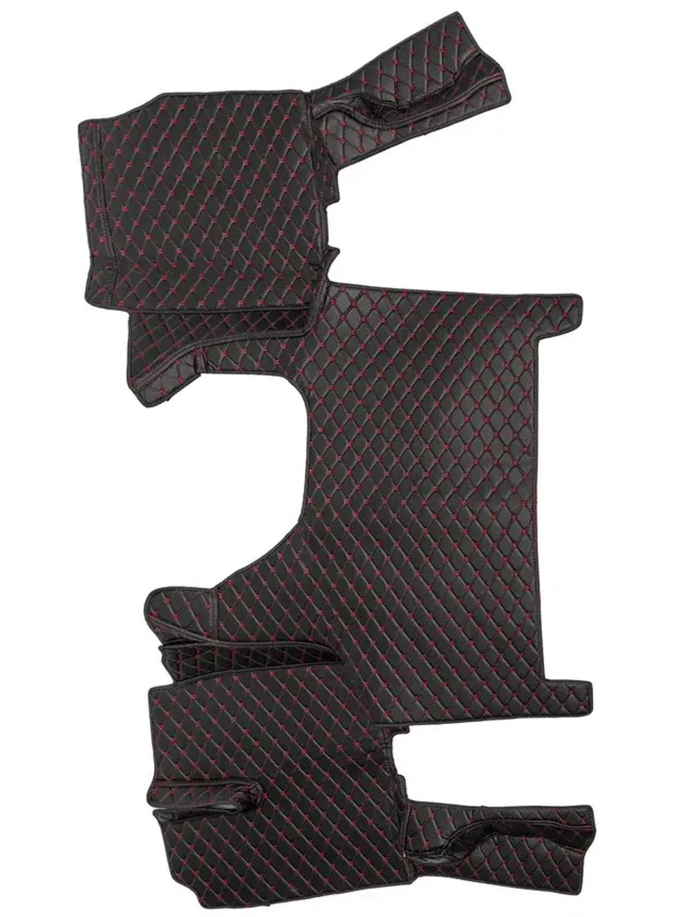 Ковры 3D SITRAK C7H С (экокожа, черный, красная строчка)