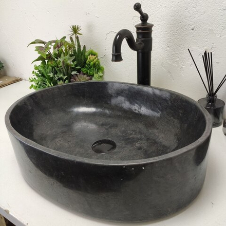 Раковина из мрамора Oval Black Tin Lip MO-61369 52*38*14