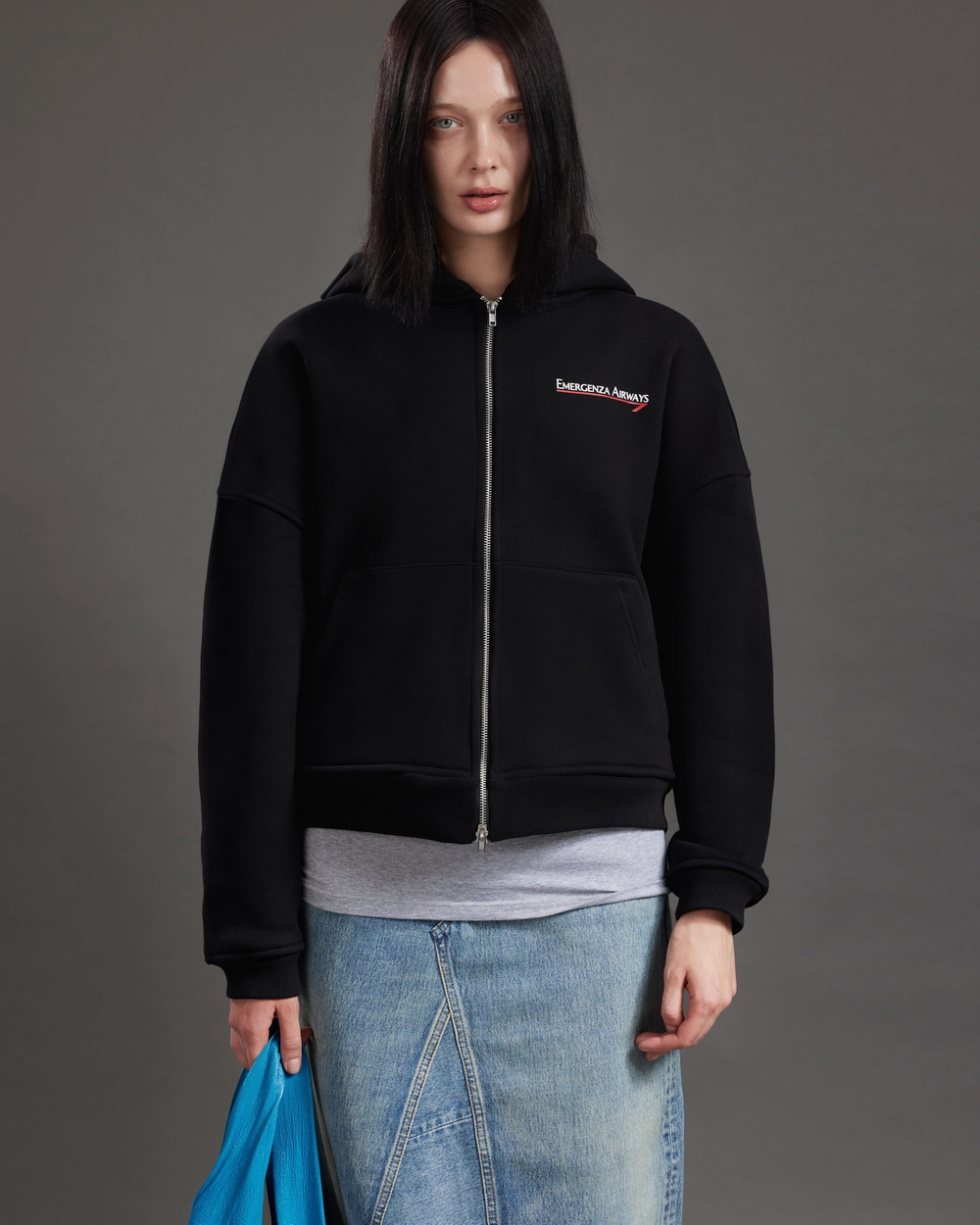 AIRWAYS ZIP-UP HOODIE OVERSIZED