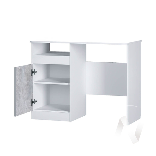 Стол письменный Паскаль (белый/цемент светлый)