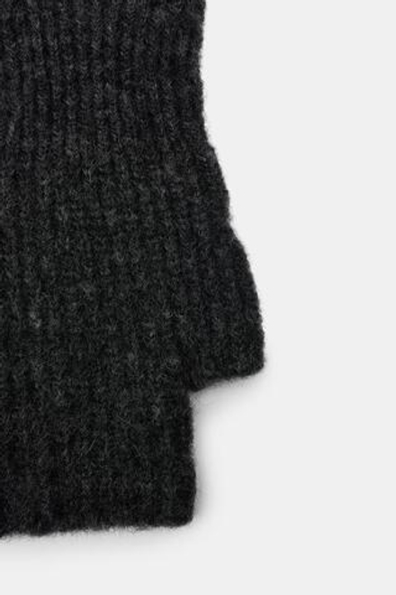 ZARA КОРОТКИЕ ТРИКОТАЖНЫЕ МИТЕНКИ, АНТРАЦИТОВО-СЕРЫЙ