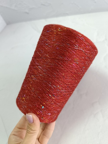 Тенсель100%+пайетки - 500гр - красно-бордовый - 100гр/600м