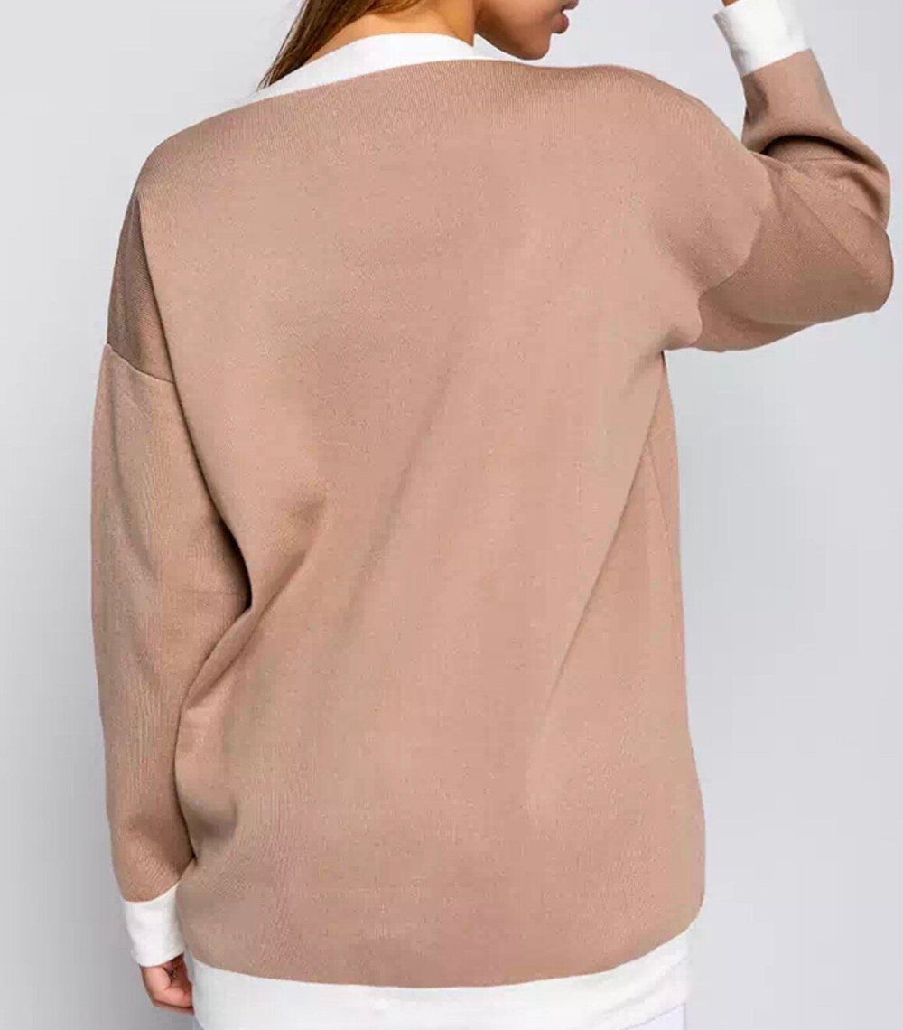 Кардиган женский, бежевый, полиэстер 65%/хлопок 35%