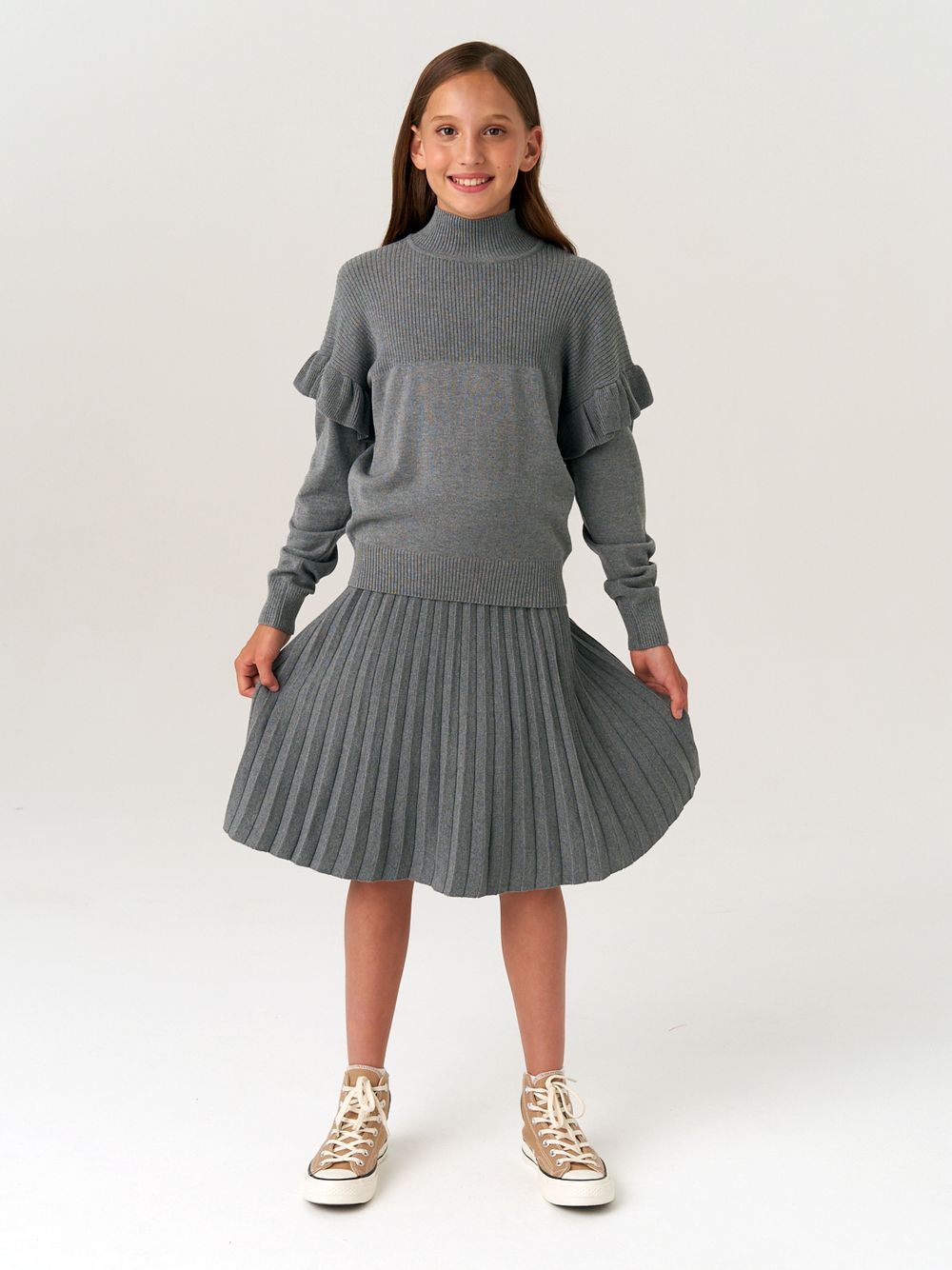 Джемпер для девочки AT244 серый