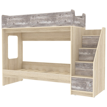 Двухъярусная кровать КарИВи Л-Д602.3 75x175 Дуб Сонома Бетон