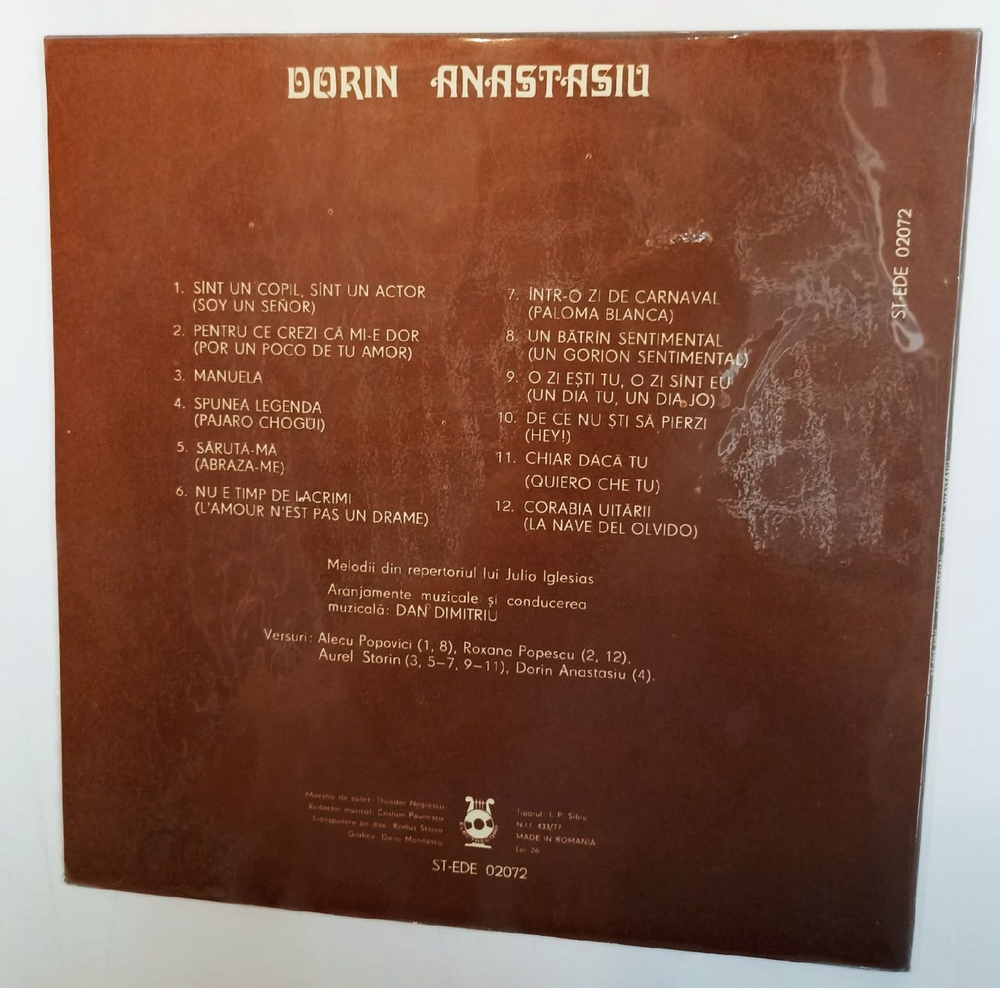 Винтажная виниловая пластинка Dorin Anastasiu Buna Seara, Iglesias (Romania)