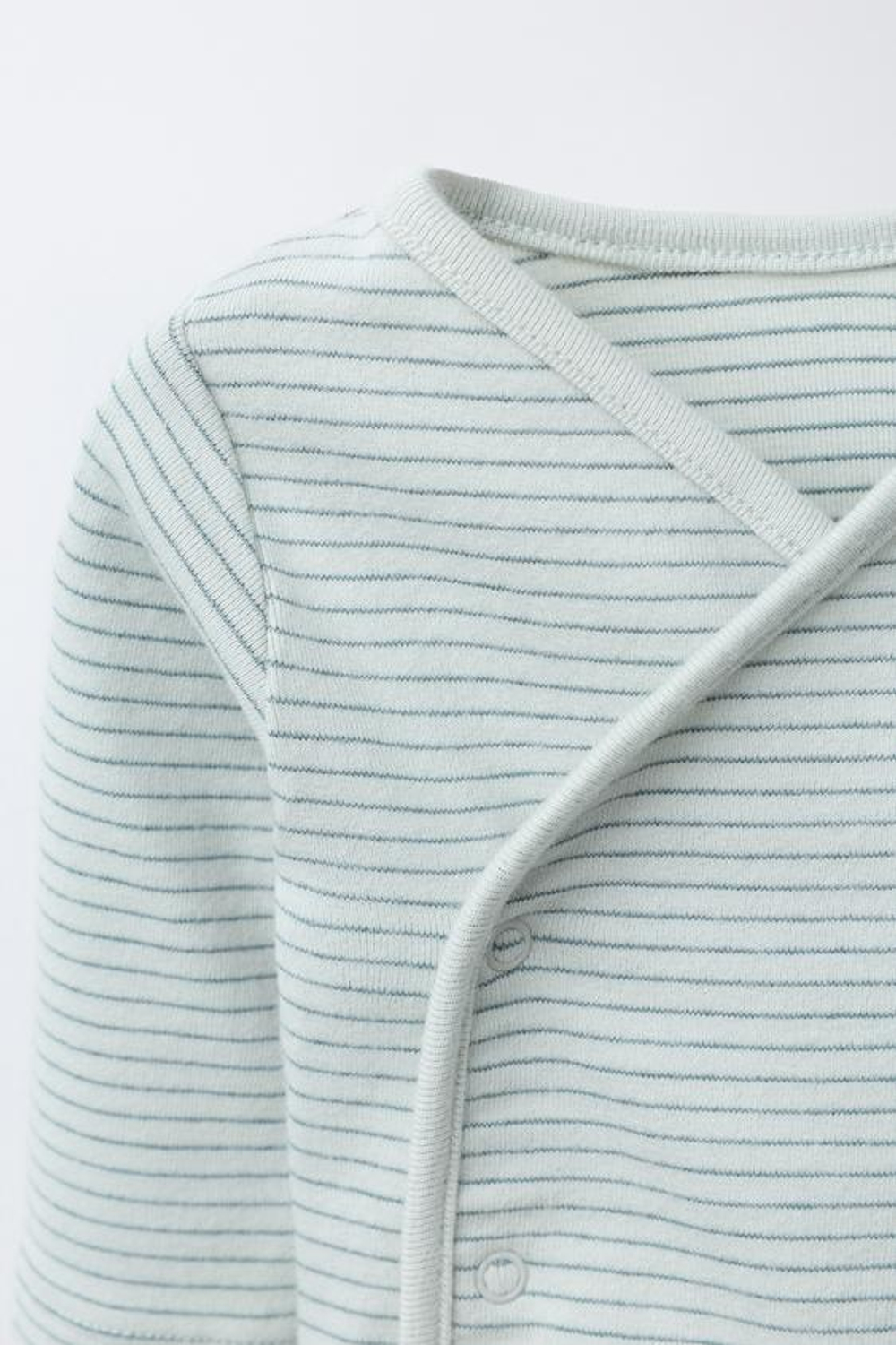 ZARA КОМПЛЕКТ ИЗ БОДИ И БРЮК-ШАРОВАРОВ В ПОЛОСКУ, ЗЕЛЕНОВАТЫЙ