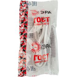 Шнур сетевой с вилкой ЭРА U-3x1,5-1,5m-W с заземлением 1,5м ПВС 3x1,5мм2 белый