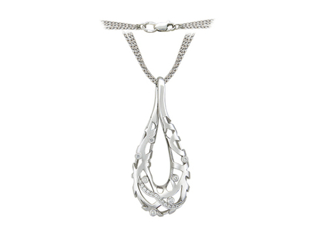 Колье-подвеска с бриллиантом  из белого золота JA-L-1Л671009