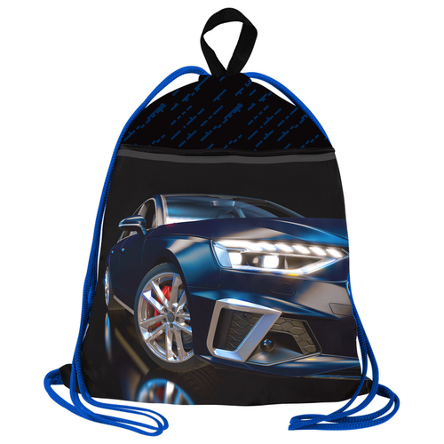 Мешок для обуви BRAUBERG, с петлей, светоотражающая полоса, 2 отделения, 46х36 см, Super car, 272397