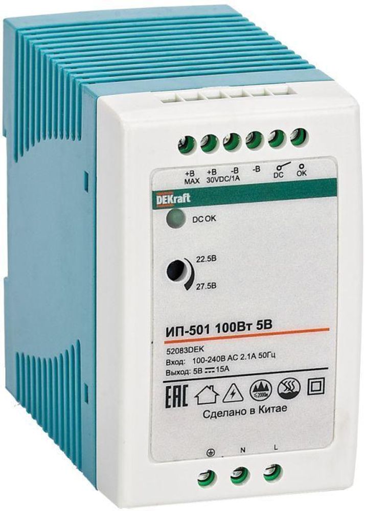 Источник питания импульсный 100Вт 36В 2.7А ИП-501 DEKraft 52087DEK Источник питания импульсный 100Вт 36В 2.7А ИП-501 DEKraft 52087DEK