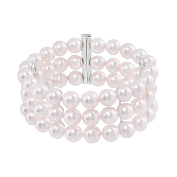 Браслет с Морским Жемчугом Акойя и Бриллиантами, Br0156-0/1