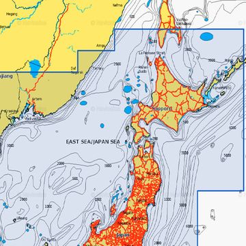 Navionics+ NAAE011L Залив Петра Великого, Япония, Юго-Восточная Азия карта глубин для Lowrance / Simrad / Raymarine / Humminbird