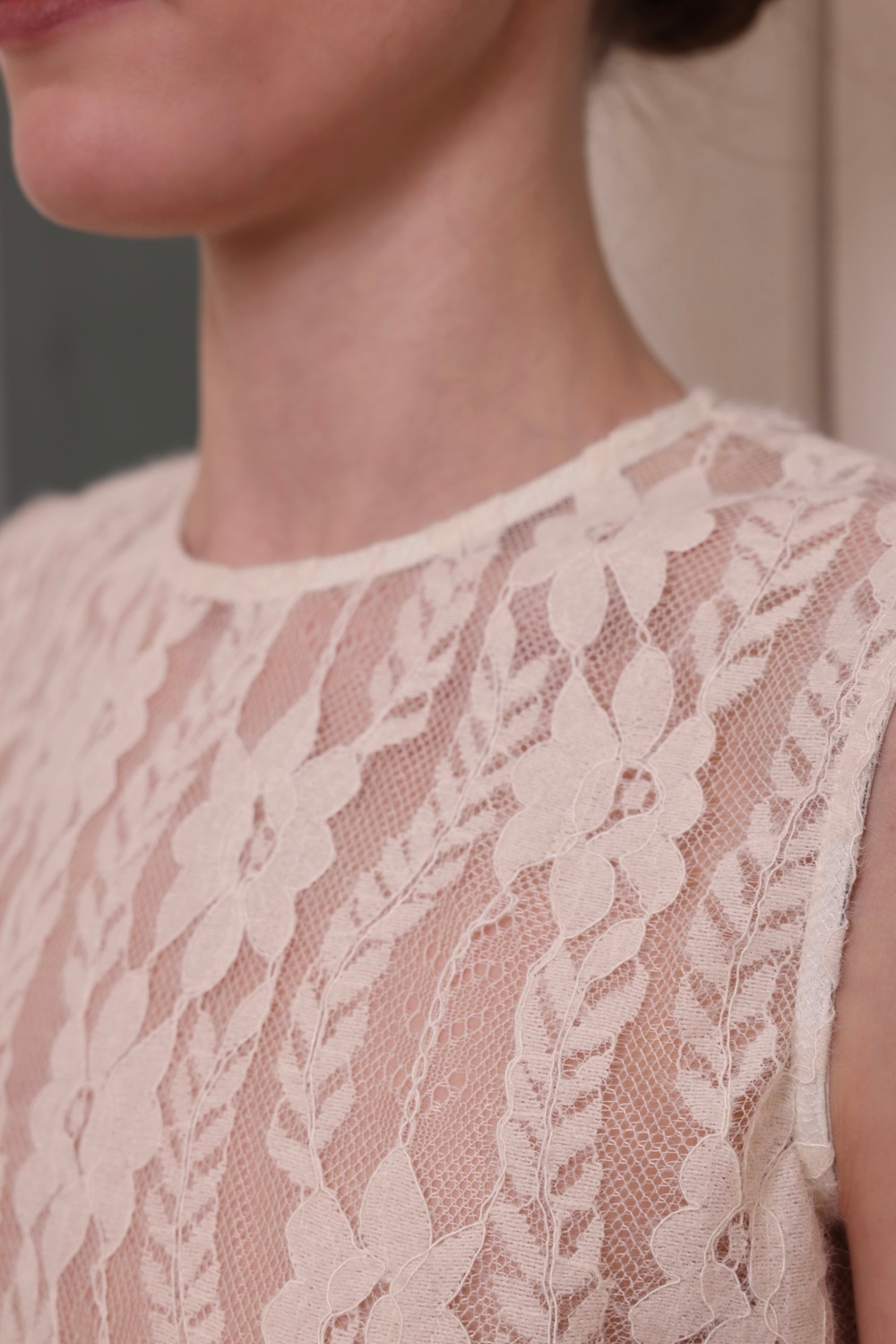 Топ кружевной, молочный