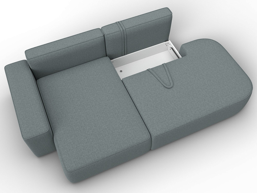 Диван угловой Лига-065 угол левый РОГОЖКА Амур 07 серый