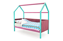 Детская кровать-домик мягкий Бельмарко Svogen мятный-лаванда