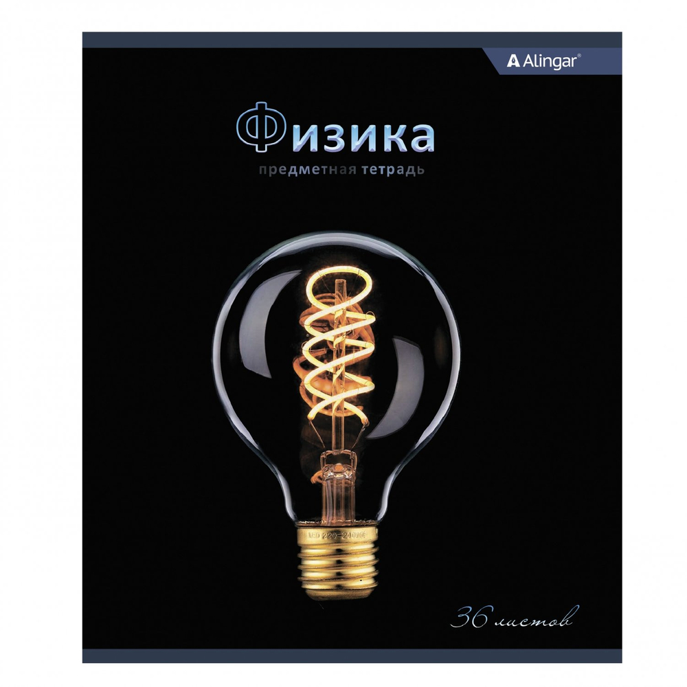 Тетрадь предметная 36л. А5 "Физика", клетка, со справочным материалом, скрепка, мелованный картон (стандарт), блок офсет, Alingar "Bright"