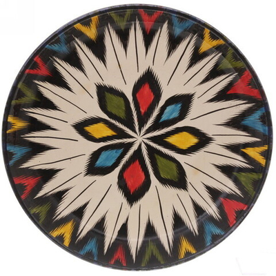 Ляган плоский 38см Атлас микс Риштанская Керамика