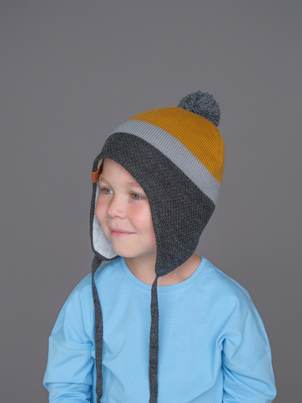 Шапка зимняя вязаная (Горчица) КОДИ