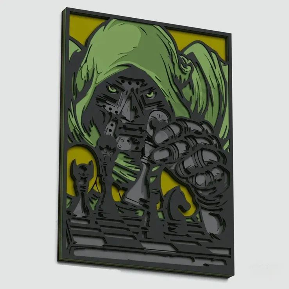 3D Картина по номерам из дерева Доктор Дум, 38x50 см