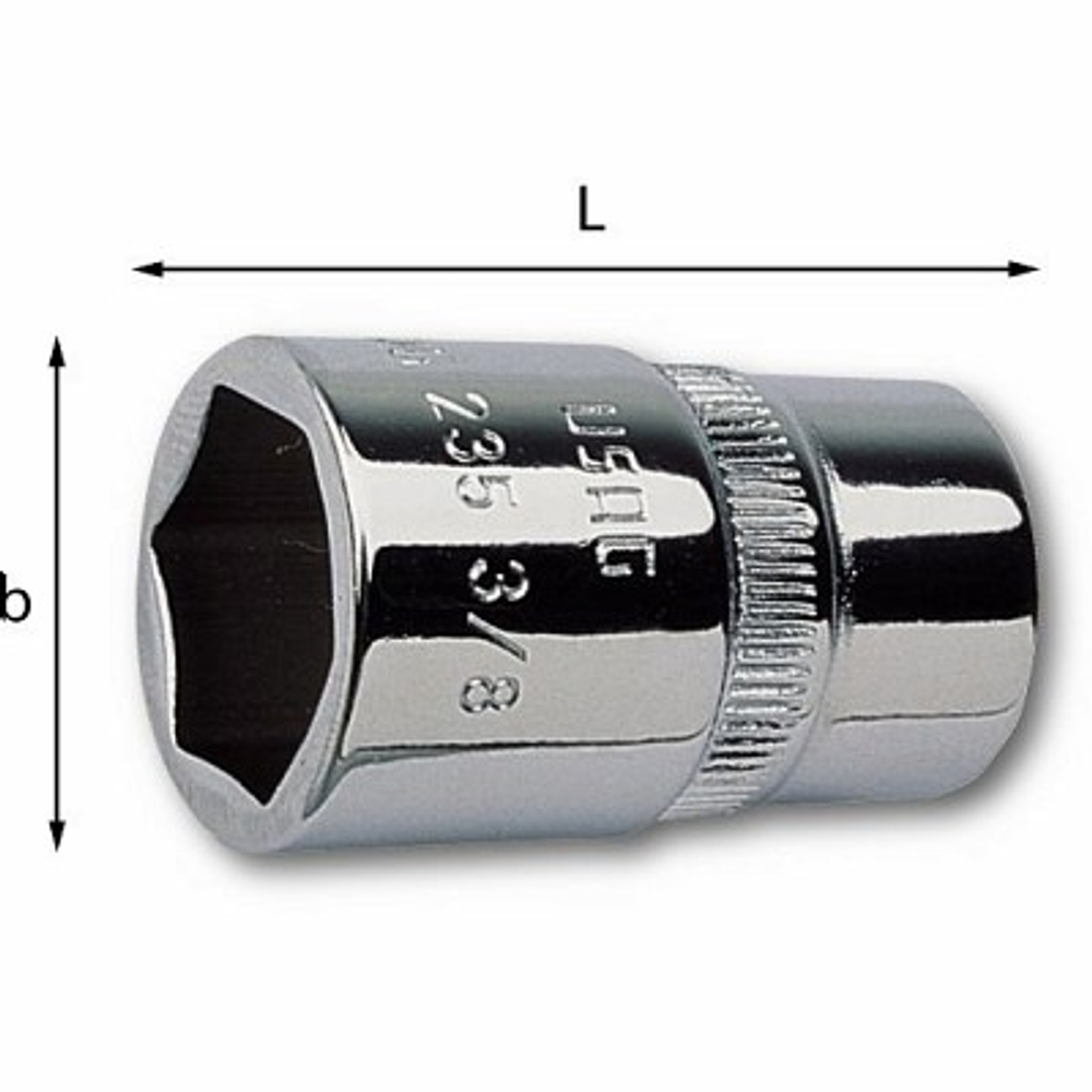 235 3/8 E  Головка торцевая, 6-ти гранная 3/8" на 21 мм., USAG (Италия)