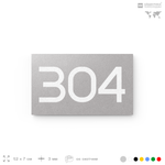 Номер на дверь 304, табличка на дверь для офиса, квартиры, кабинета, аудитории, склада, серая 120х70 мм, Айдентика Технолоджи