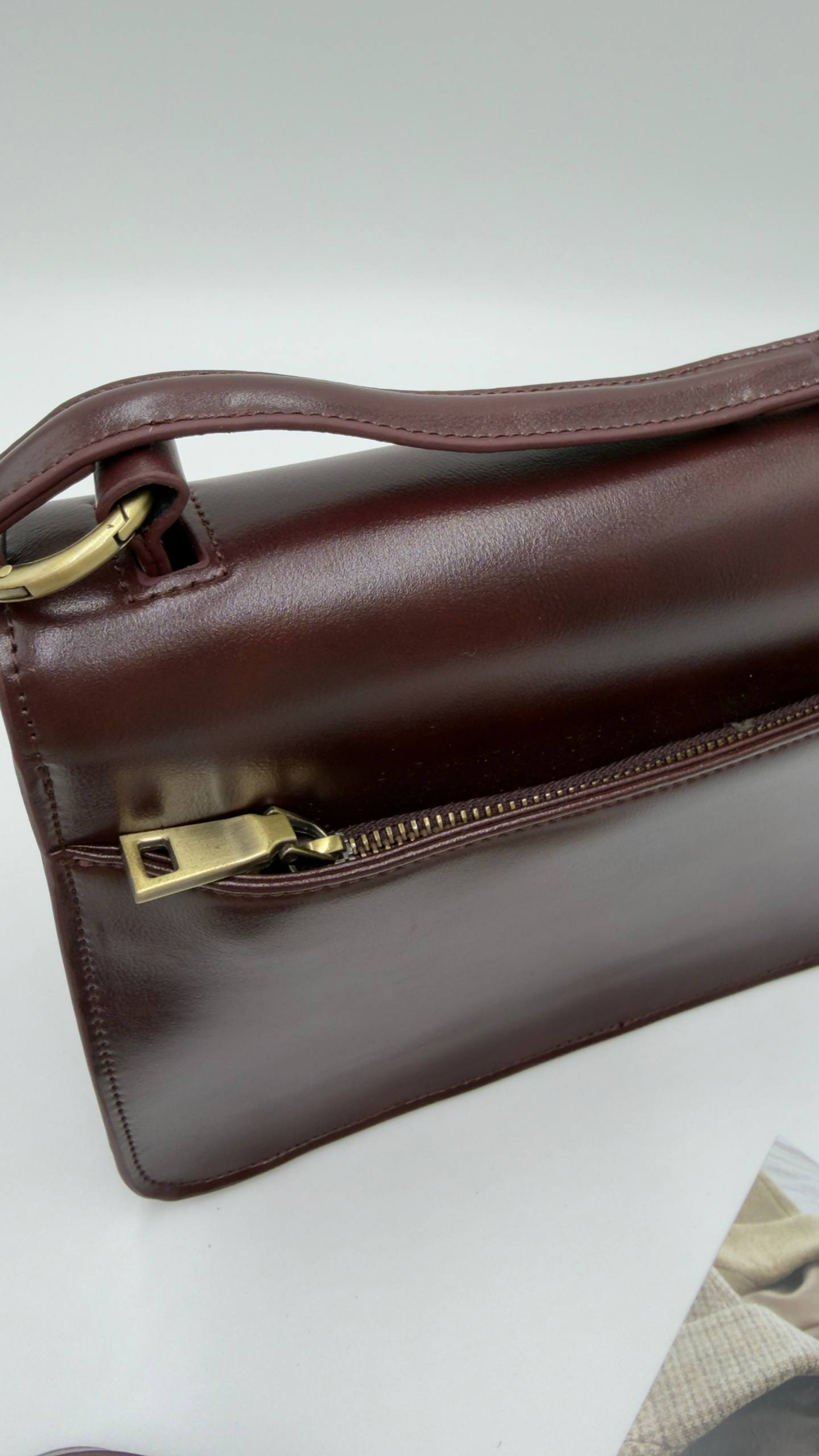 Сумка женская натуральная кожа артикул 066-3 цвет "коричнево-бордовый"