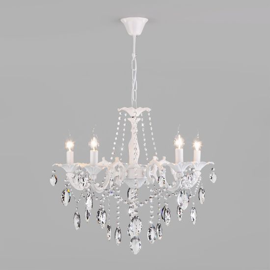 10108/5 / подвесной светильник / белый/прозрачный хрусталь Strotskis