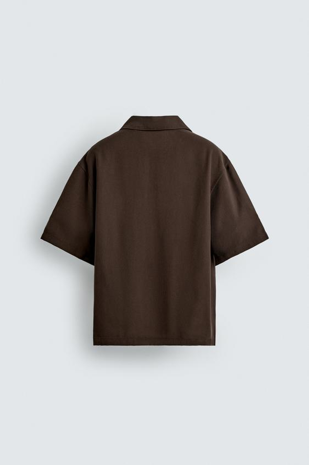 ZARA ПОЛО RELAXED FIT ИЗ СТРУЯЩЕЙСЯ ТКАНИ, КОРИЧНЕВЫЙ