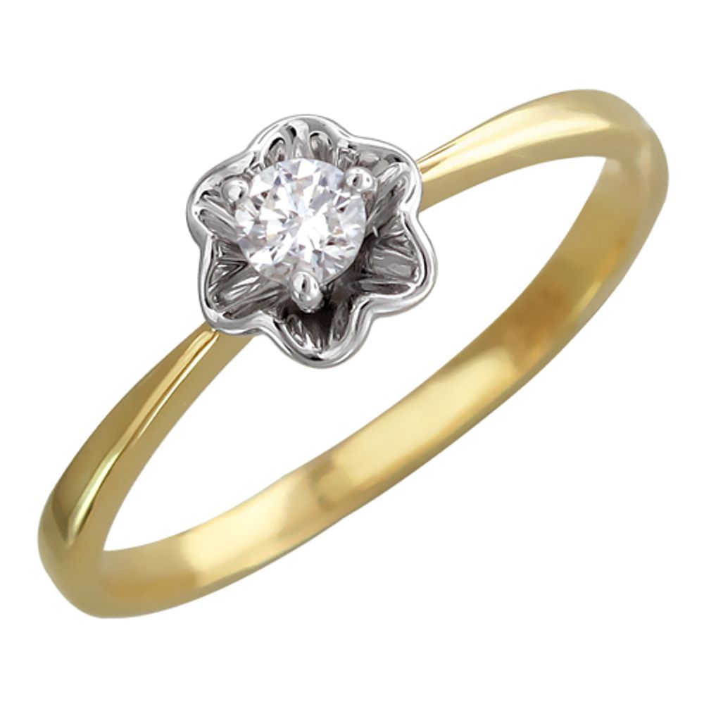 Кольцо с бриллиантами  из желтого золота JA-K-1К636774