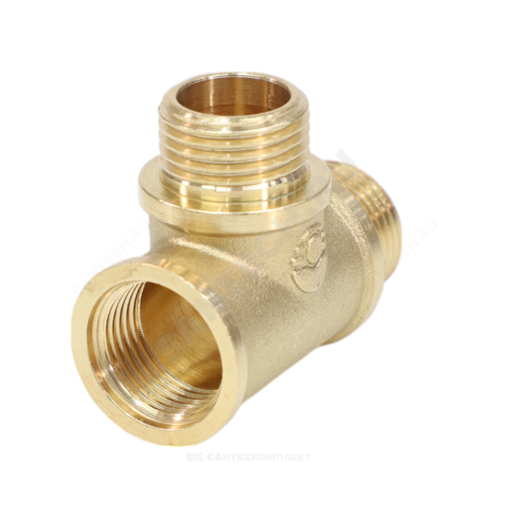 Тройник латунь переходной Ду 20х15х20 (3/4"х1/2"х3/4") ВР/НР/НР VALFEX VF.133.L.034.012.034
