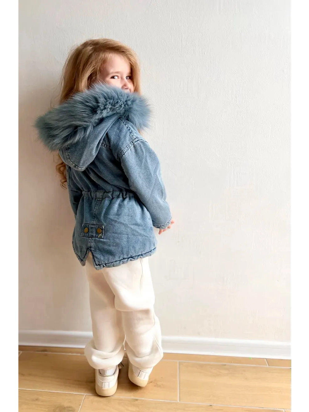 Парка джинсовая с искусственным мехом