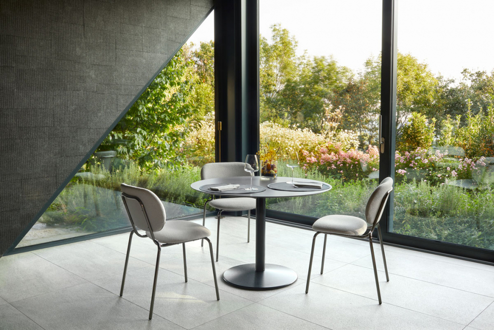 Стул металлический c обивкой Scab Design Si-Si Bold, черный никель, бежевый