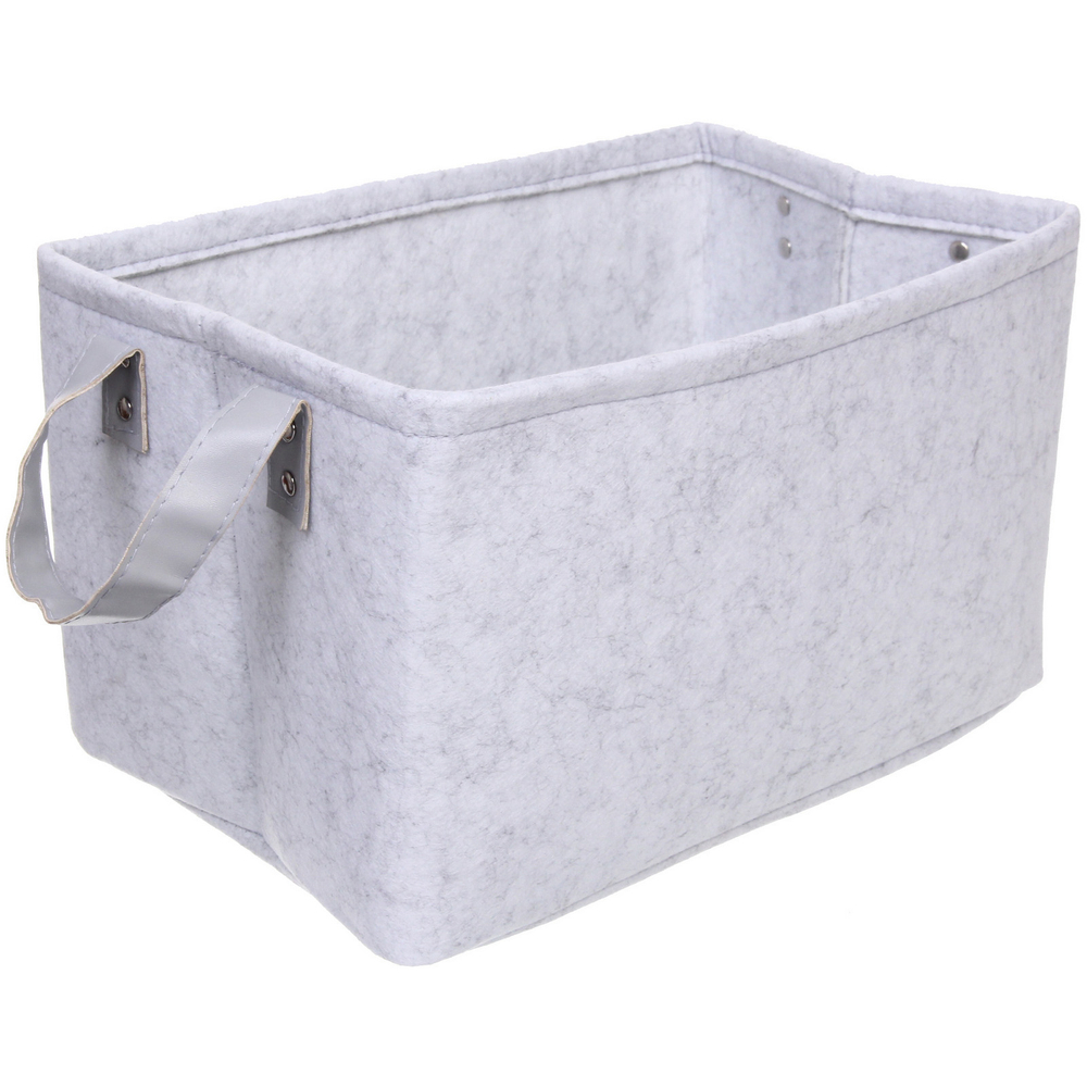 Корзина для хранения войлок 35*25*22 светло-серая