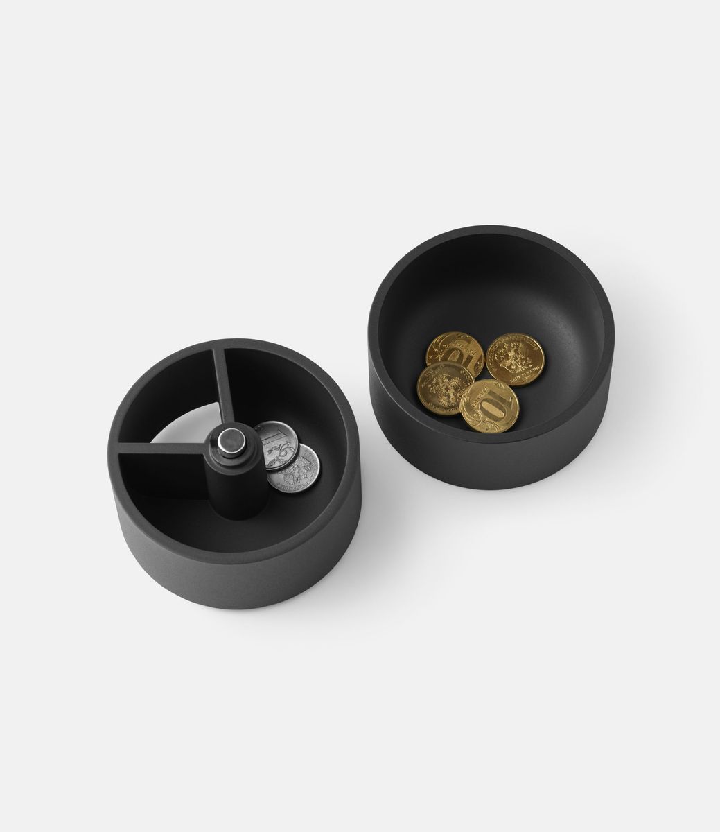 Zenlet CoinDrift Transparent Black — спиральная копилка