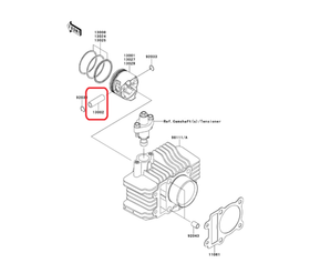 13002-0031. PIN-PISTON. Kawasaki KL110, KLX110, KSR, AN110L, BR125, Z125