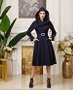 04-01-21 FW Плащ с отстегивающимся капюшоном, темно-синий XS