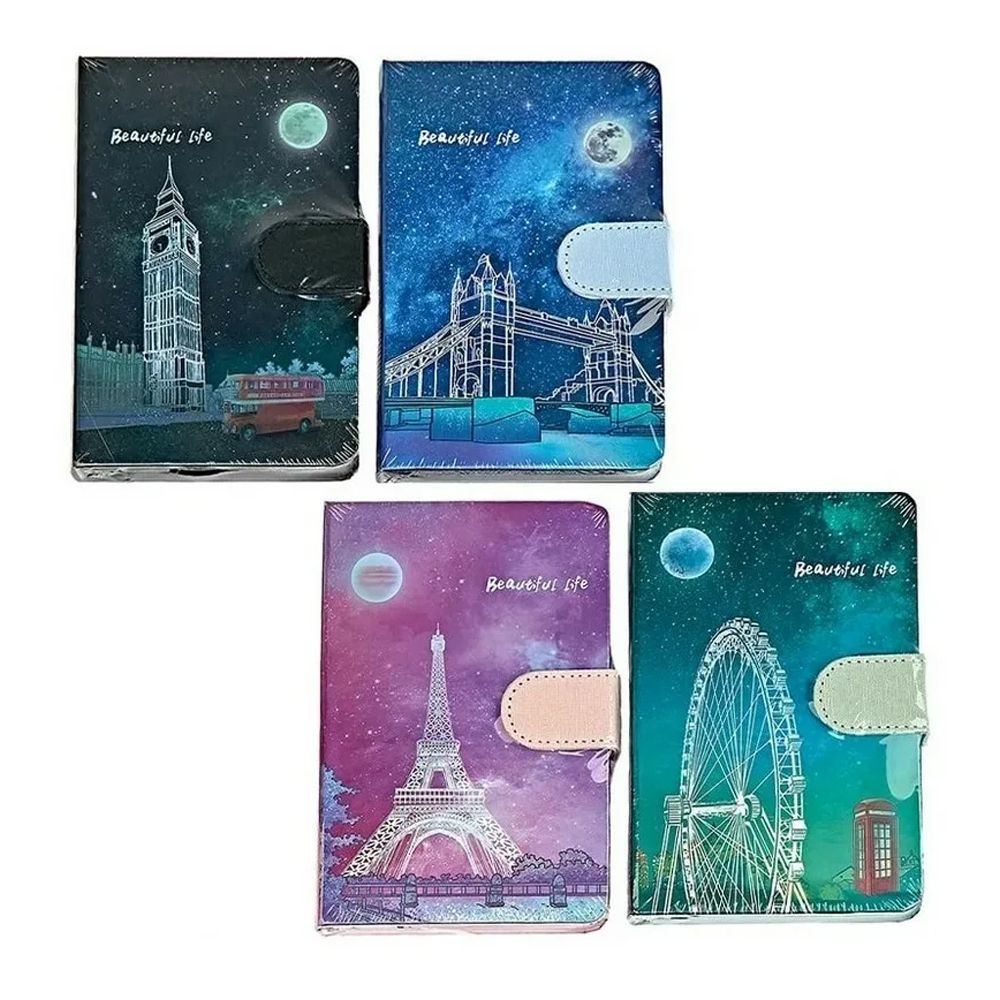 Записная книжка Basir на магните, формат А6, серия &quot;ДОСТОПРИМЕЧАТЕЛЬНОСТИ МИРА&quot;, переплет 7БЦ, 14,5*9,5 см, 112 листов, ассорти