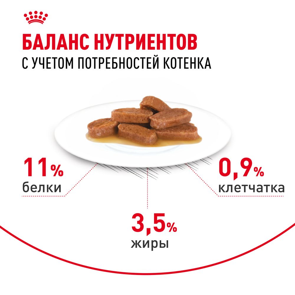 Пауч Royal Canin Maine Coon Kitten для котят породы Мэйн Кун в возрасте до 15 месяцев, мелкие кусочки в соусе Пауч Royal Canin Maine Coon Kitten для котят породы Мэйн Кун в возрасте до 15 месяцев, мелкие кусочки в соусе