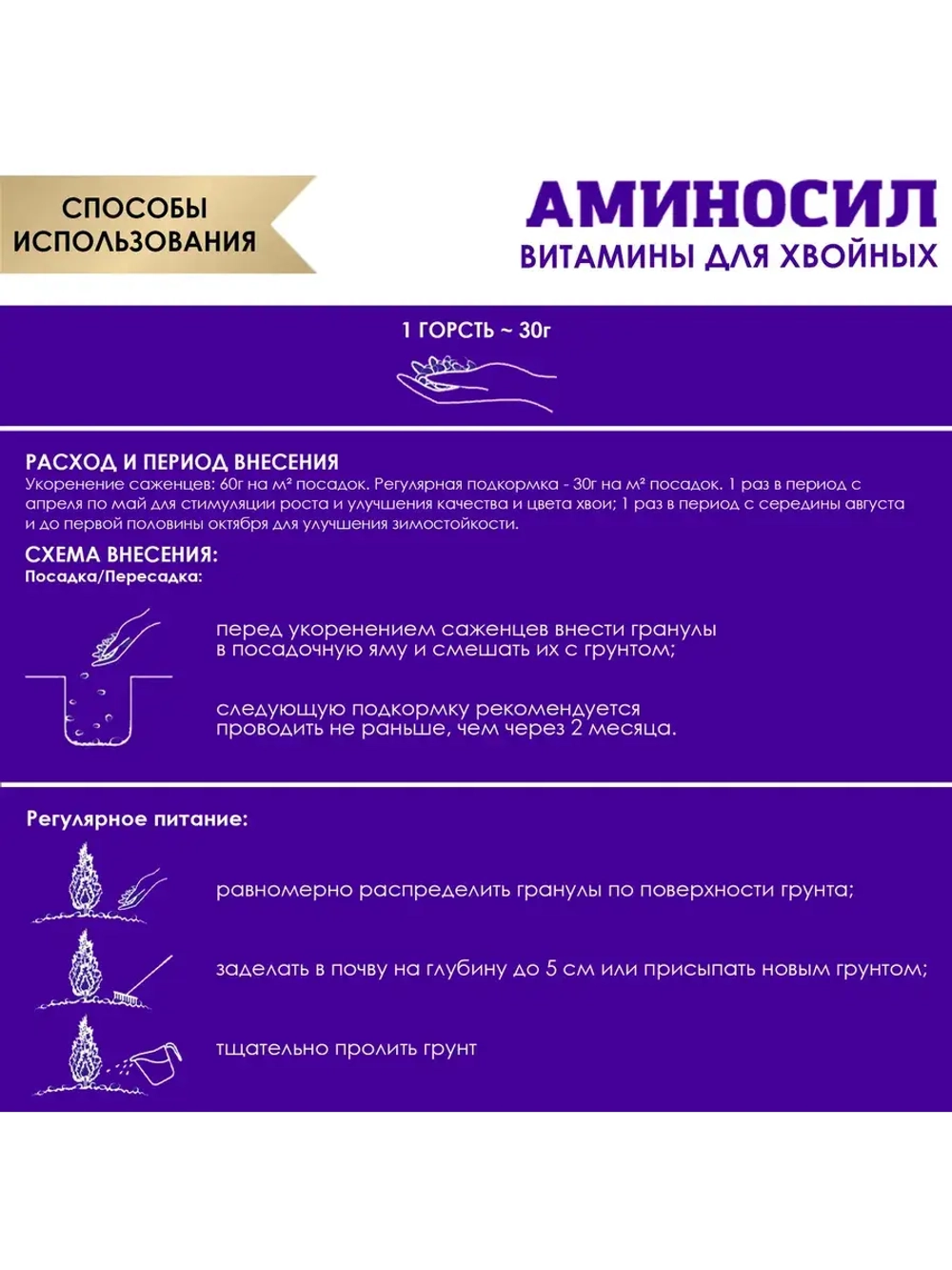 Аминосил для хвойных удобрение 700гр гранулы