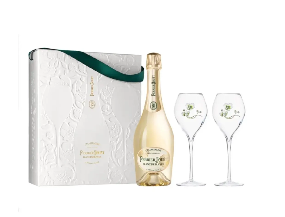 Perrier-Jouet Blanc de Blanc + 2 Glass in Gift Box