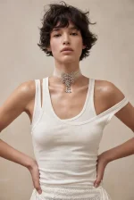 Майка белая двойная, Белый